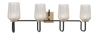 Sandia Four Light Bath Bar in Matte Black & New Age Brass (200|6224-MBNAB-4253)