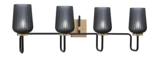 Sandia Four Light Bath Bar in Matte Black & New Age Brass (200|6224-MBNAB-4252)