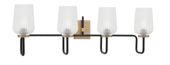 Sandia Four Light Bath Bar in Matte Black & New Age Brass (200|6224-MBNAB-4250)