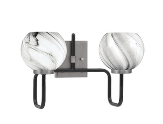 Sandia Two Light Bath Bar in Matte Black & Graphite (200|6222-MBGP-4109)