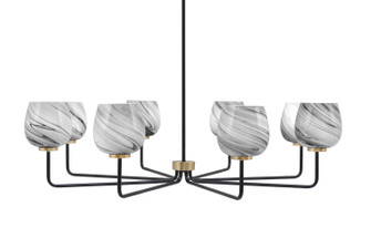 Sandia Eight Light Chandelier in Matte Black & New Age Brass (200|6208-MBNAB-4819)