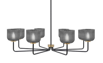 Sandia Eight Light Chandelier in Matte Black & New Age Brass (200|6208-MBNAB-4612)
