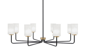 Sandia Eight Light Chandelier in Matte Black & New Age Brass (200|6208-MBNAB-3001)