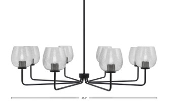Sandia Eight Light Chandelier in Matte Black (200|6208-MB-4812)