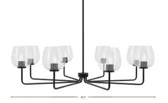 Sandia Eight Light Chandelier in Matte Black (200|6208-MB-4810)