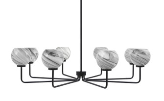 Sandia Eight Light Chandelier in Matte Black (200|6208-MB-4109)