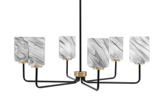 Sandia Six Light Chandelier in Matte Black & New Age Brass (200|6206-MBNAB-549)