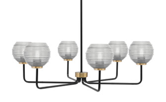 Sandia Six Light Chandelier in Matte Black & New Age Brass (200|6206-MBNAB-5110)