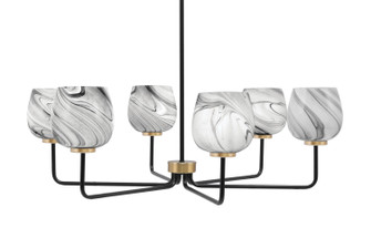 Sandia Six Light Chandelier in Matte Black & New Age Brass (200|6206-MBNAB-4819)