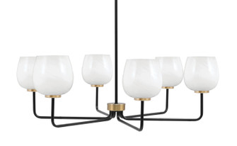 Sandia Six Light Chandelier in Matte Black & New Age Brass (200|6206-MBNAB-4811)