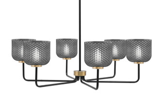 Sandia Six Light Chandelier in Matte Black & New Age Brass (200|6206-MBNAB-4612)