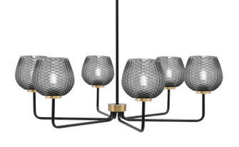 Sandia Six Light Chandelier in Matte Black & New Age Brass (200|6206-MBNAB-4602)