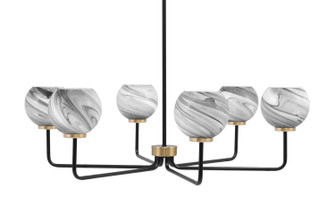 Sandia Six Light Chandelier in Matte Black & New Age Brass (200|6206-MBNAB-4109)