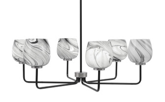 Sandia Six Light Chandelier in Matte Black & Graphite (200|6206-MBGP-4819)