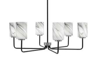 Sandia Six Light Chandelier in Matte Black & Graphite (200|6206-MBGP-3009)