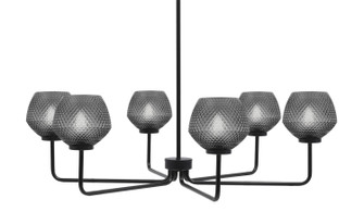 Sandia Six Light Chandelier in Matte Black (200|6206-MB-4622)