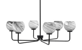 Sandia Six Light Chandelier in Matte Black (200|6206-MB-4109)