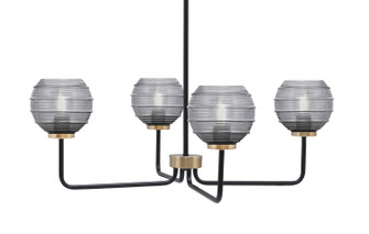 Sandia Four Light Chandelier in Matte Black & New Age Brass (200|6204-MBNAB-5112)