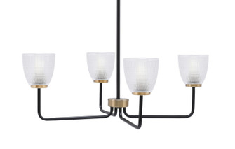 Sandia Four Light Chandelier in Matte Black & New Age Brass (200|6204-MBNAB-500)