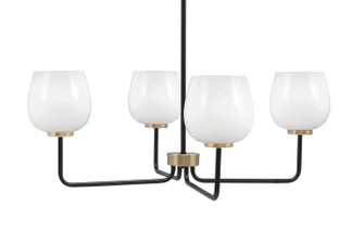 Sandia Four Light Chandelier in Matte Black & New Age Brass (200|6204-MBNAB-4811)