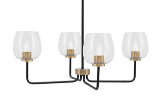 Sandia Four Light Chandelier in Matte Black & New Age Brass (200|6204-MBNAB-4810)