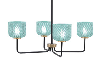 Sandia Four Light Chandelier in Matte Black & New Age Brass (200|6204-MBNAB-4615)