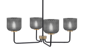 Sandia Four Light Chandelier in Matte Black & New Age Brass (200|6204-MBNAB-4612)