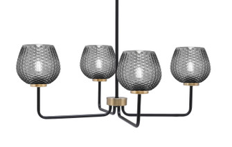 Sandia Four Light Chandelier in Matte Black & New Age Brass (200|6204-MBNAB-4602)
