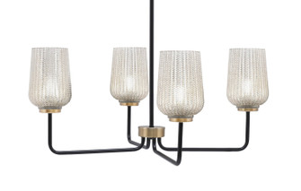 Sandia Four Light Chandelier in Matte Black & New Age Brass (200|6204-MBNAB-4253)