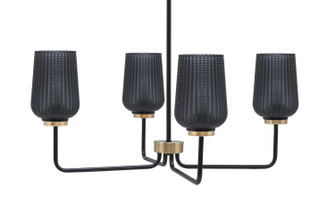 Sandia Four Light Chandelier in Matte Black & New Age Brass (200|6204-MBNAB-4252)