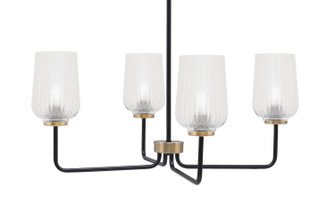 Sandia Four Light Chandelier in Matte Black & New Age Brass (200|6204-MBNAB-4250)