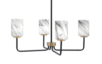 Sandia Four Light Chandelier in Matte Black & New Age Brass (200|6204-MBNAB-3009)