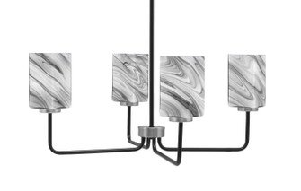 Sandia Four Light Chandelier in Matte Black & Graphite (200|6204-MBGP-549)
