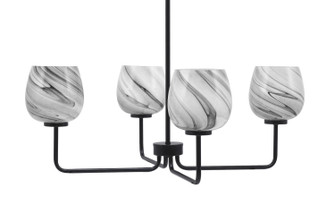 Sandia Four Light Chandelier in Matte Black (200|6204-MB-4819)