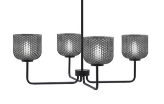 Sandia Four Light Chandelier in Matte Black (200|6204-MB-4612)