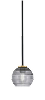 Sandia One Light Mini Pendant in Matte Black & New Age Brass (200|6201-MBNAB-5112)