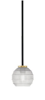 Sandia One Light Mini Pendant in Matte Black & New Age Brass (200|6201-MBNAB-5110)