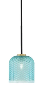 Sandia One Light Mini Pendant in Matte Black & New Age Brass (200|6201-MBNAB-4915)
