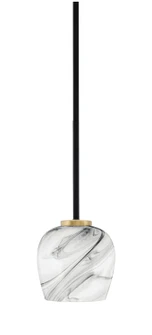 Sandia One Light Mini Pendant in Matte Black & New Age Brass (200|6201-MBNAB-4819)