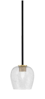 Sandia One Light Mini Pendant in Matte Black & New Age Brass (200|6201-MBNAB-4812)