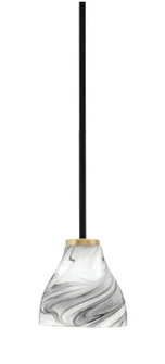 Sandia One Light Mini Pendant in Matte Black & New Age Brass (200|6201-MBNAB-4769)