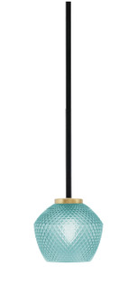 Sandia One Light Mini Pendant in Matte Black & New Age Brass (200|6201-MBNAB-4625)