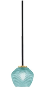 Sandia One Light Mini Pendant in Matte Black & New Age Brass (200|6201-MBNAB-4625)