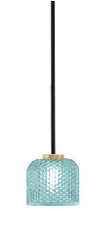 Sandia One Light Mini Pendant in Matte Black & New Age Brass (200|6201-MBNAB-4615)