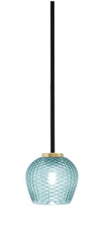 Sandia One Light Mini Pendant in Matte Black & New Age Brass (200|6201-MBNAB-4605)