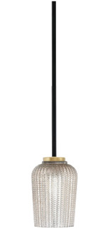 Sandia One Light Mini Pendant in Matte Black & New Age Brass (200|6201-MBNAB-4253)