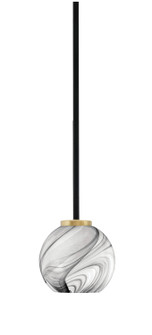 Sandia One Light Mini Pendant in Matte Black & New Age Brass (200|6201-MBNAB-4109)