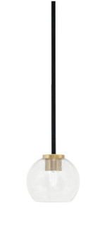 Sandia One Light Mini Pendant in Matte Black & New Age Brass (200|6201-MBNAB-4100)