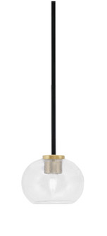 Sandia One Light Mini Pendant in Matte Black & New Age Brass (200|6201-MBNAB-202)