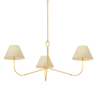 Dekalb Three Light Chandelier in Vintage Gold Leaf (70|4548-VGL)